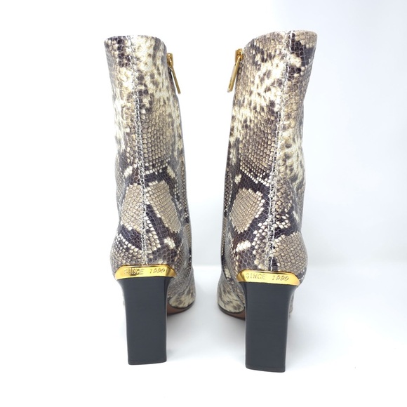 Franco Sarto Briar Grey Snake Print Snip Toe Heel Booties - Picture 3 of 13